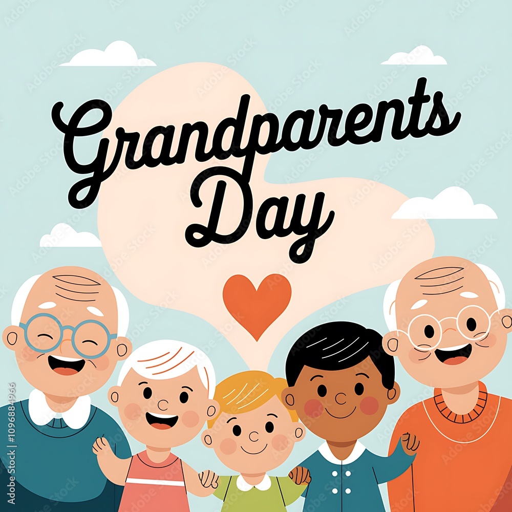 Happy Grandparents Day Grandchildren Family Love Happy Grandparents Day Grandchildren Family Love