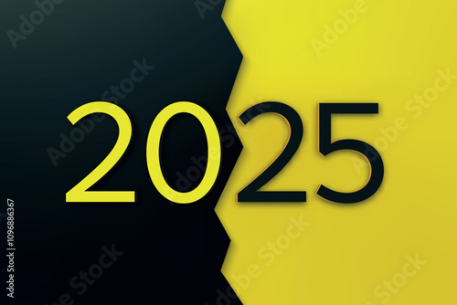 3D Colorful 2025 Happy New Year Design