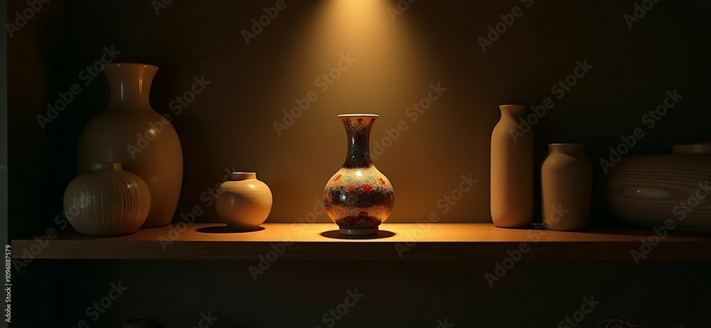 A single beam of light shining on a unique object among others, symbolizing belonging, recognition, and individuality within community. A single beam of light shining on a unique object among others, symbolizing belonging, recognition, and individuality within community.
