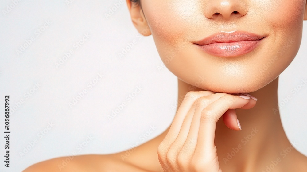 Fototapeta premium Close-Up Portrait of a Beautiful Asian Woman with Fair Skin