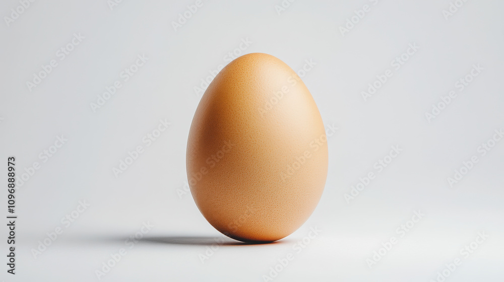 smooth, oval shaped raw egg with light brown color stands prominently against soft background, evoking simplicity and purity smooth, oval shaped raw egg with light brown color stands prominently against soft background, evoking simplicity and purity