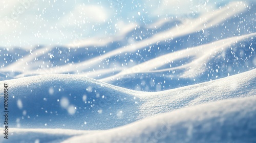 An ultrawide backdrop illustrating the peaceful sight of light snowfall gently falling on tranquil snowdrifts