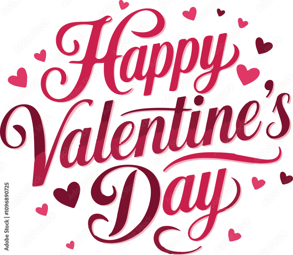 Happy Valentines Day typography vector illustration. Happy Valentines Day typography vector illustration.