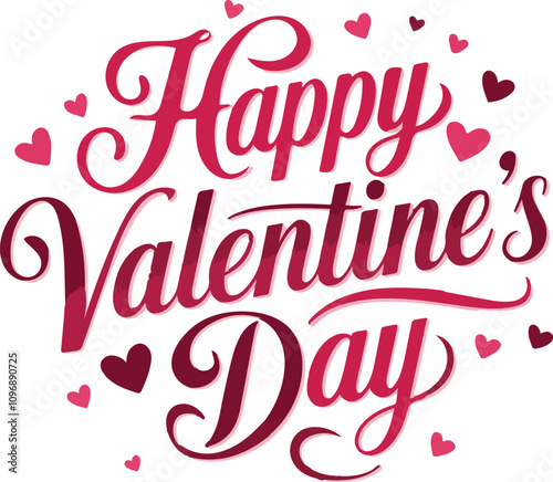 Happy Valentines Day typography vector illustration.