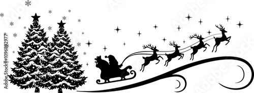 santa claus vector silhouette
