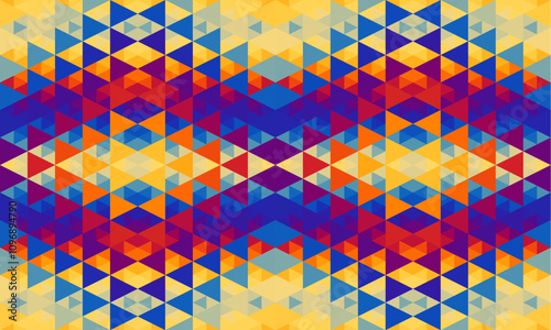 Seamless pattern of a triangles.. Aztec geometric ornament. Vector illustration. Seamless pattern.