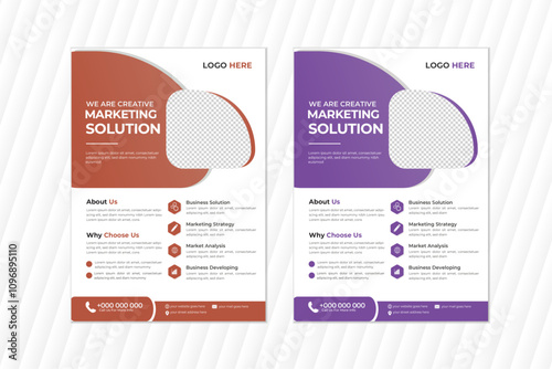 Corporate business flyer design set with different colors a4 flyer template, modern & creative business flyer template.