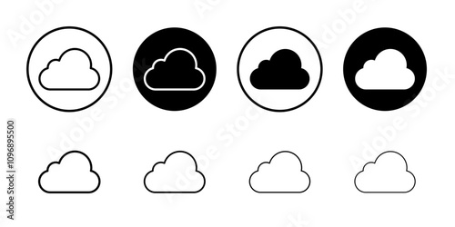 Cloud icon set for web and mobile app. cloud sign and symbol