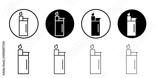 Lighter icon Flat art in black and white isolated