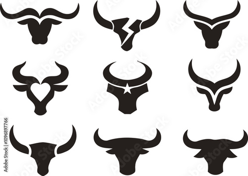 Minimalist Bull Head Logo Design