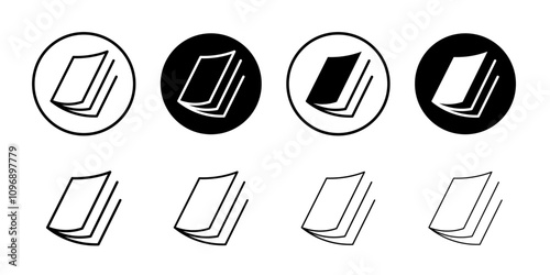 Magazines icon Flat art in black and white isolated