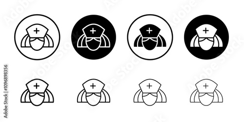 Nurse Icon Thin line illustration set