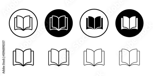 Open Book icon vector logo set collection for web app ui