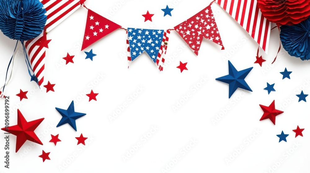 Obraz premium Festive American Flag with Stars and Stripes for Independence Day