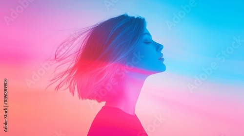 Girl with pretty face, aesthetic photography
