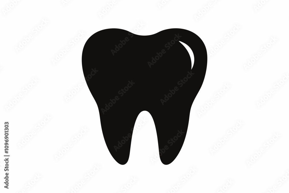 Tooth vector icon, tooth silhouette vector, Black tooth shape symbol Tooth vector icon, tooth silhouette vector, Black tooth shape symbol