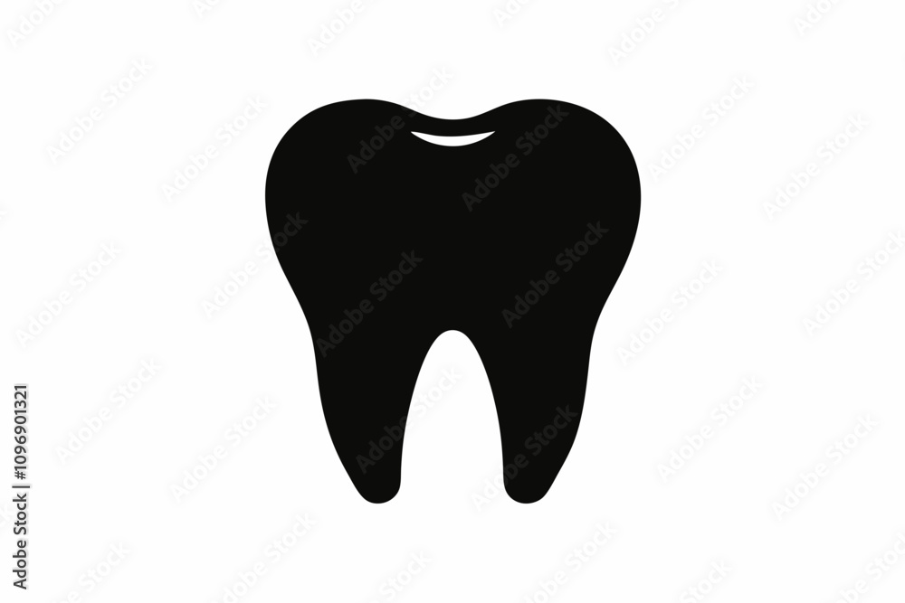 Tooth vector icon, tooth silhouette vector, Black tooth shape symbol Tooth vector icon, tooth silhouette vector, Black tooth shape symbol