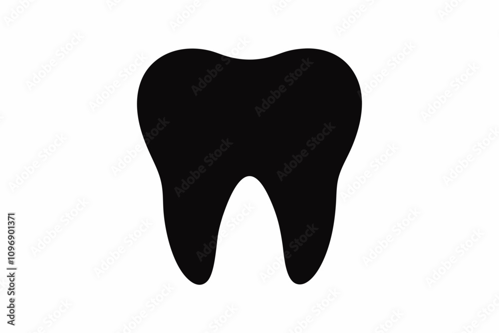 Tooth vector icon, tooth silhouette vector, Black tooth shape symbol Tooth vector icon, tooth silhouette vector, Black tooth shape symbol
