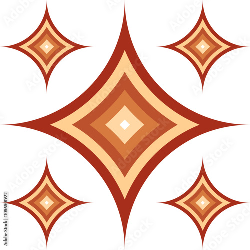 Abstract midcentury style geometric flat shape design