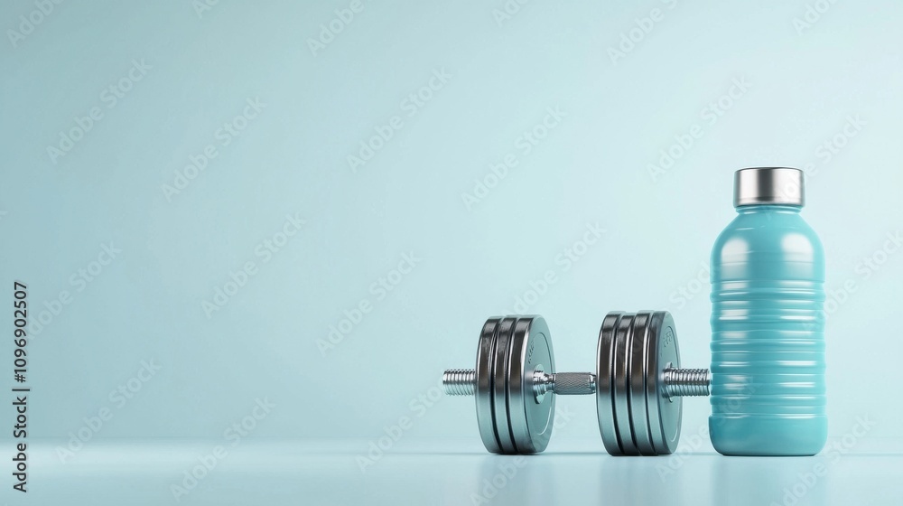 Fitness Gear and Healthy Lifestyle Concept on Minimalist Background Fitness Gear and Healthy Lifestyle Concept on Minimalist Background
