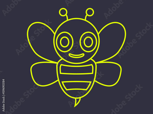 Illustration of green-coloured bumblebee clipart design 