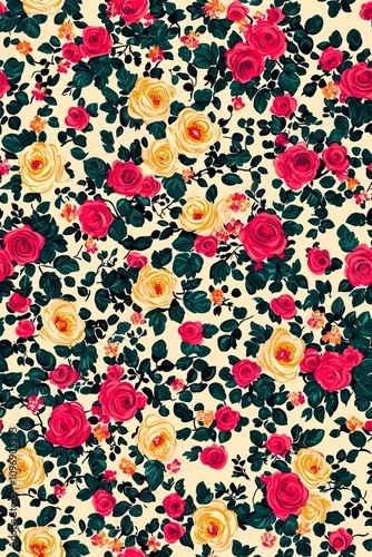 seamless of  Floral pattern on a cream background. Mother's day flower background. , isolated on white background,  , copy space, copy space for text,