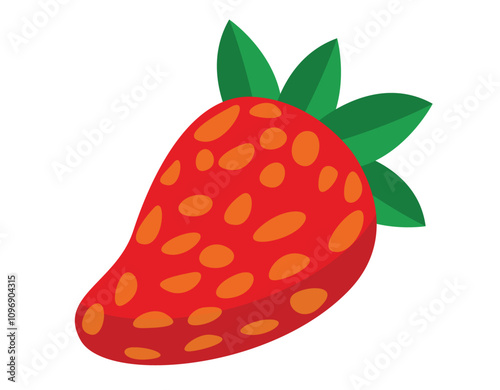 Strawberry on white background vector illustration