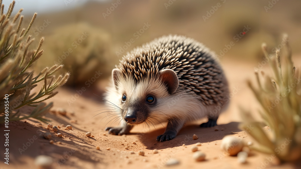 Fototapeta premium Hedgehog in the Desert