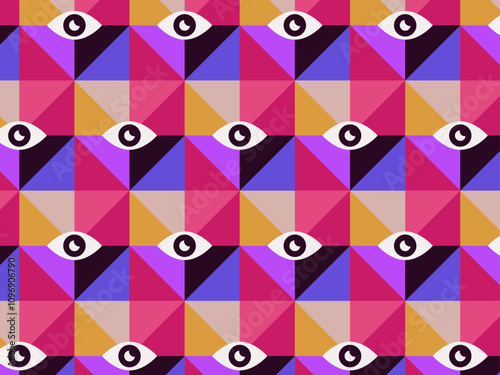 Abstract geometric colorful doodle triangle-shape background Pattern