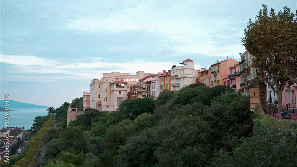 Aerial view of buildings in the skyline of Monaco in daylight Aerial view of buildings in the skyline of Monaco in daylight