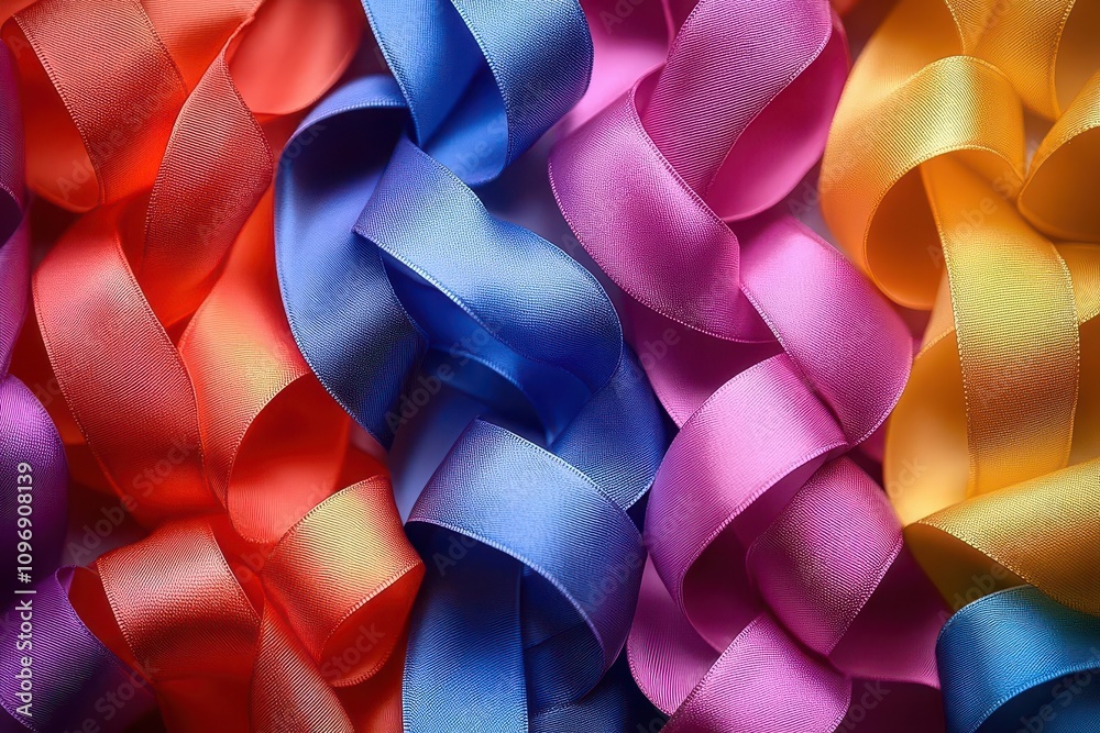 a kaleidoscope of colorful ribbons in neon hues, intertwining and fluttering against a simple backdrop, bringing a sense of celebration and festivity, evoking joy and creativity in its playful design a kaleidoscope of colorful ribbons in neon hues, intertwining and fluttering against a simple backdrop, bringing a sense of celebration and festivity, evoking joy and creativity in its playful design