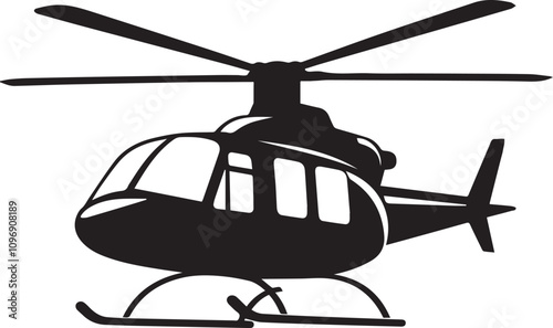 helicopter silhouette vector graphic, copter icon vector illustration. EPS File