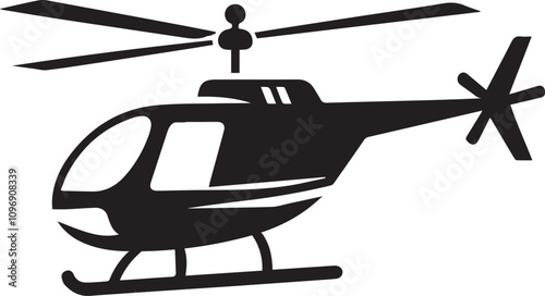 helicopter silhouette vector graphic, copter icon vector illustration. EPS File