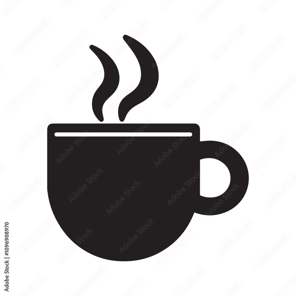 Coffee cup silhouette vector icon illustration Coffee cup silhouette vector icon illustration