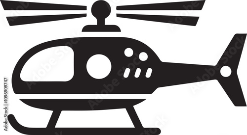 helicopter silhouette vector graphic, copter icon vector illustration. EPS File