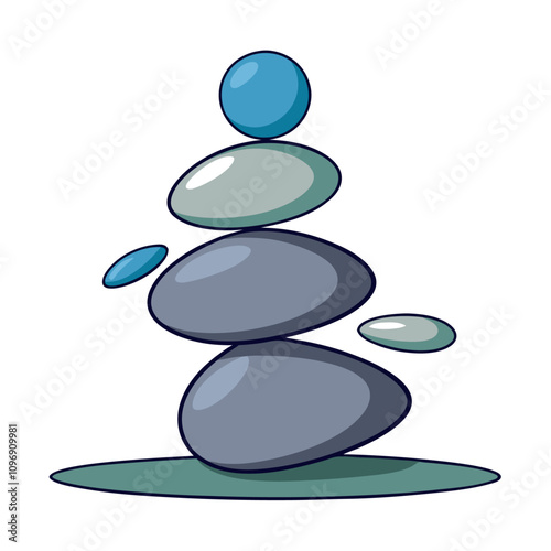 balancing stones clipart cartoon Illustration drawing