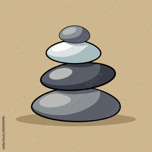 balancing stones clipart cartoon Illustration drawing