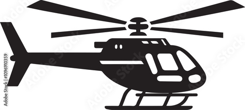helicopter silhouette vector graphic, copter icon vector illustration. EPS File