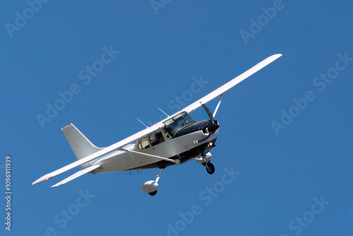 Aerial view of a small plane flying in Turkey photo