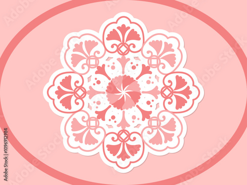 Abstract geometric colorful symmetry mandala art sticker