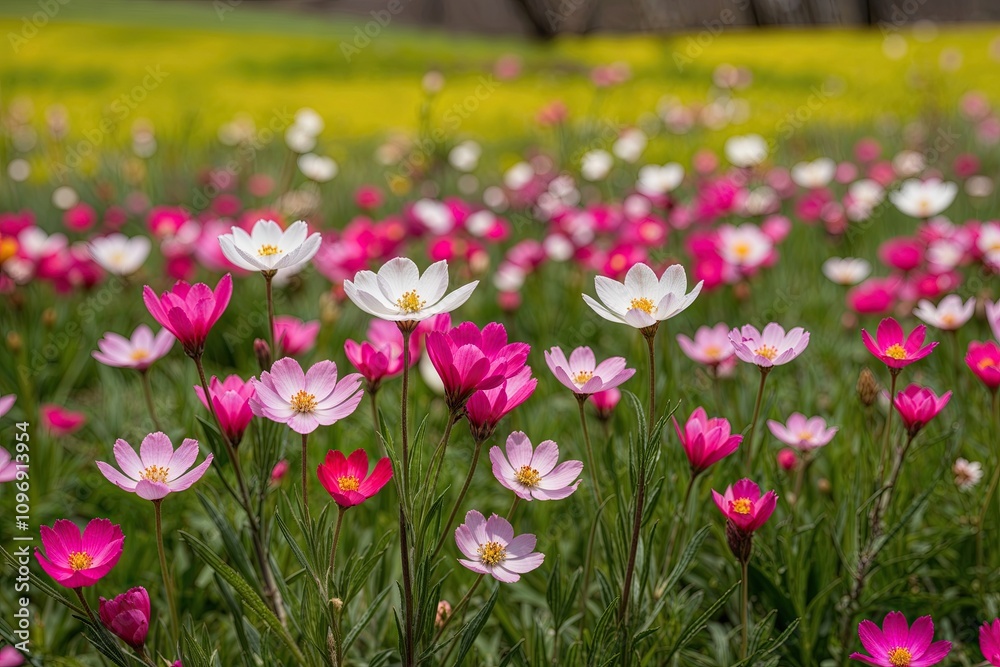 Vibrant Blossoms in a Sunlit Spring Meadow Landscape Vibrant Blossoms in a Sunlit Spring Meadow Landscape