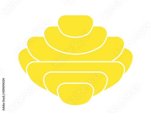 Abstract decorative yellow color Minimal Hive Shape Vector