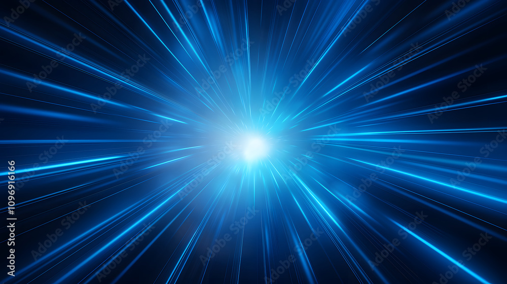 Obraz premium Radial blue light through the tunnel glowing in the darkness for print designs templates, Advertising materials, Email Newsletters, Header webs, e commerce signs retail shopping, advertisement busines