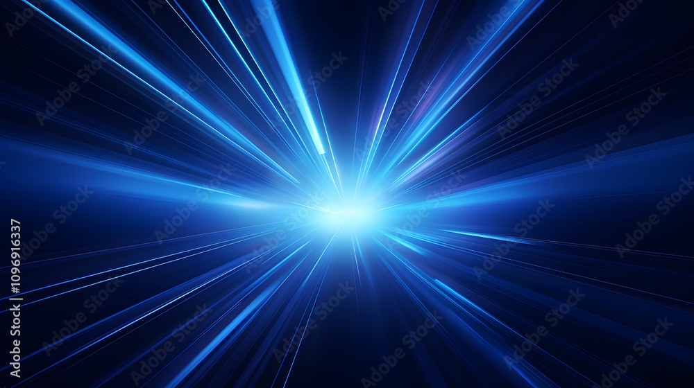 Obraz premium Radial blue light through the tunnel glowing in the darkness for print designs templates, Advertising materials, Email Newsletters, Header webs, e commerce signs retail shopping, advertisement busines