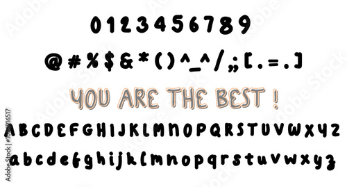 alphabet letters font set. COOL font with trendy letters thin, bold, uppercase, lowercase and numbers. vector illustration.