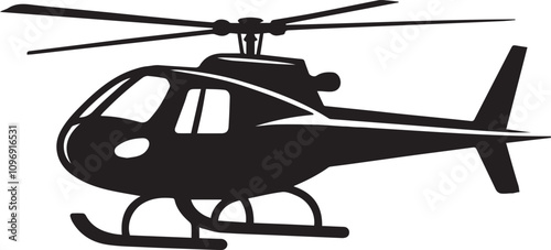 helicopter silhouette vector graphic, copter icon vector illustration. EPS File