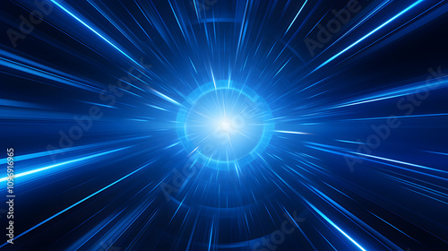 Radial blue light through the tunnel glowing in the darkness for print designs templates, Advertising materials, Email Newsletters, Header webs, e commerce signs retail shopping, advertisement busines