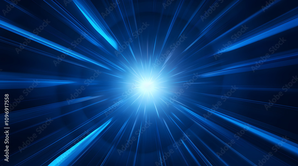 Obraz premium Radial blue light through the tunnel glowing in the darkness for print designs templates, Advertising materials, Email Newsletters, Header webs, e commerce signs retail shopping, advertisement busines