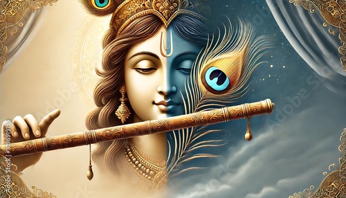 Lord Krishna's beautiful portrait photo