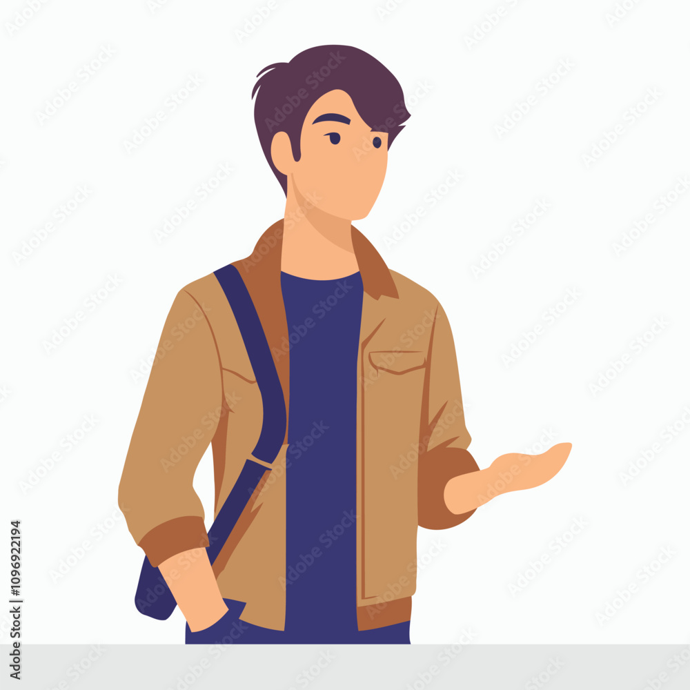 Illustration of young man with hand gesture. Illustration of young man with hand gesture.